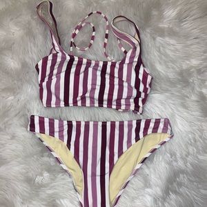Purple Striped Bikini